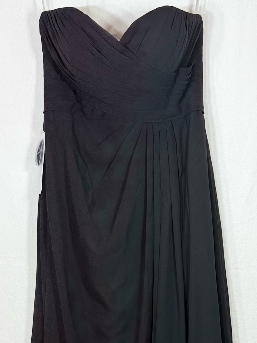 Azazie Arabella Allure Black A10 NWT Strapless Chiffon Maxi Bridesmaid Dress